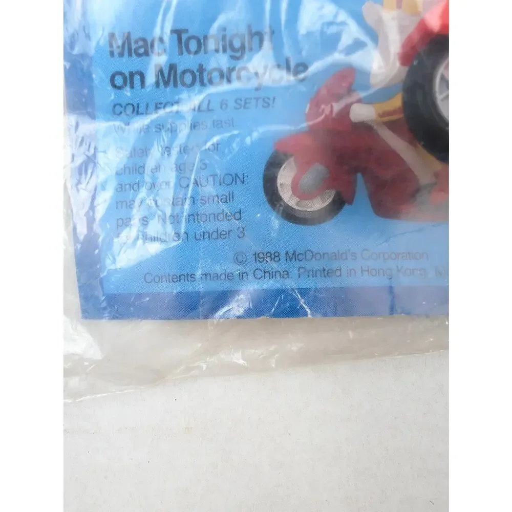 1988 McDonald's Mac Tonight Motorcycle Set 5 Happy Meal Toy Sealed